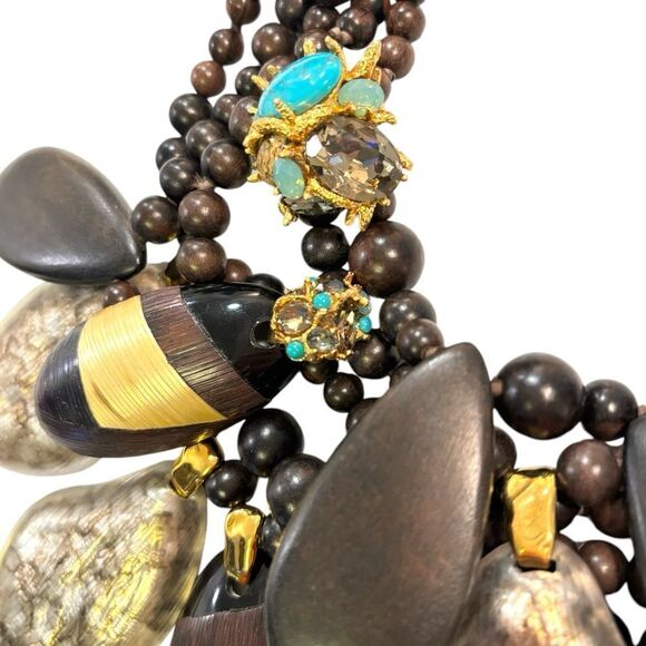 ALEXIS BITTAR Lucite Pendants with Crystal & Stone Accents Statement Necklace - Picture 8 of 10